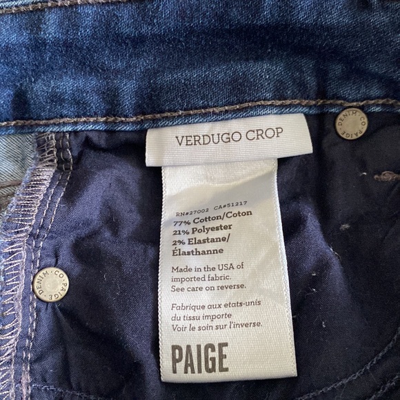 PAIGE Verdugo Crop Skinny Jeans in Pinnacle dark wash Size 27 - Picture 12 of 15
